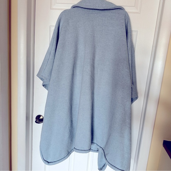 FREE PEOPLE Light Blue Oversized Poncho Coat - Picture 4 of 7